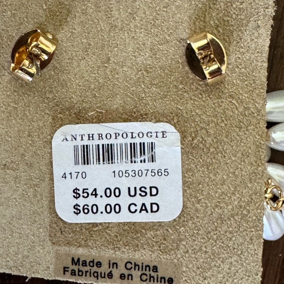 Anthropologie pearl Cluster Crystal drop Earring - Picture 11 of 11